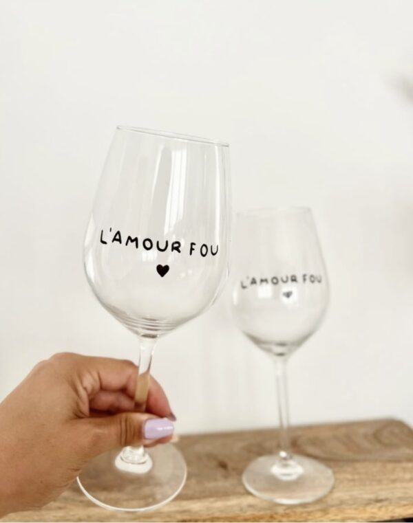 Duo verres à vin L'amour fou